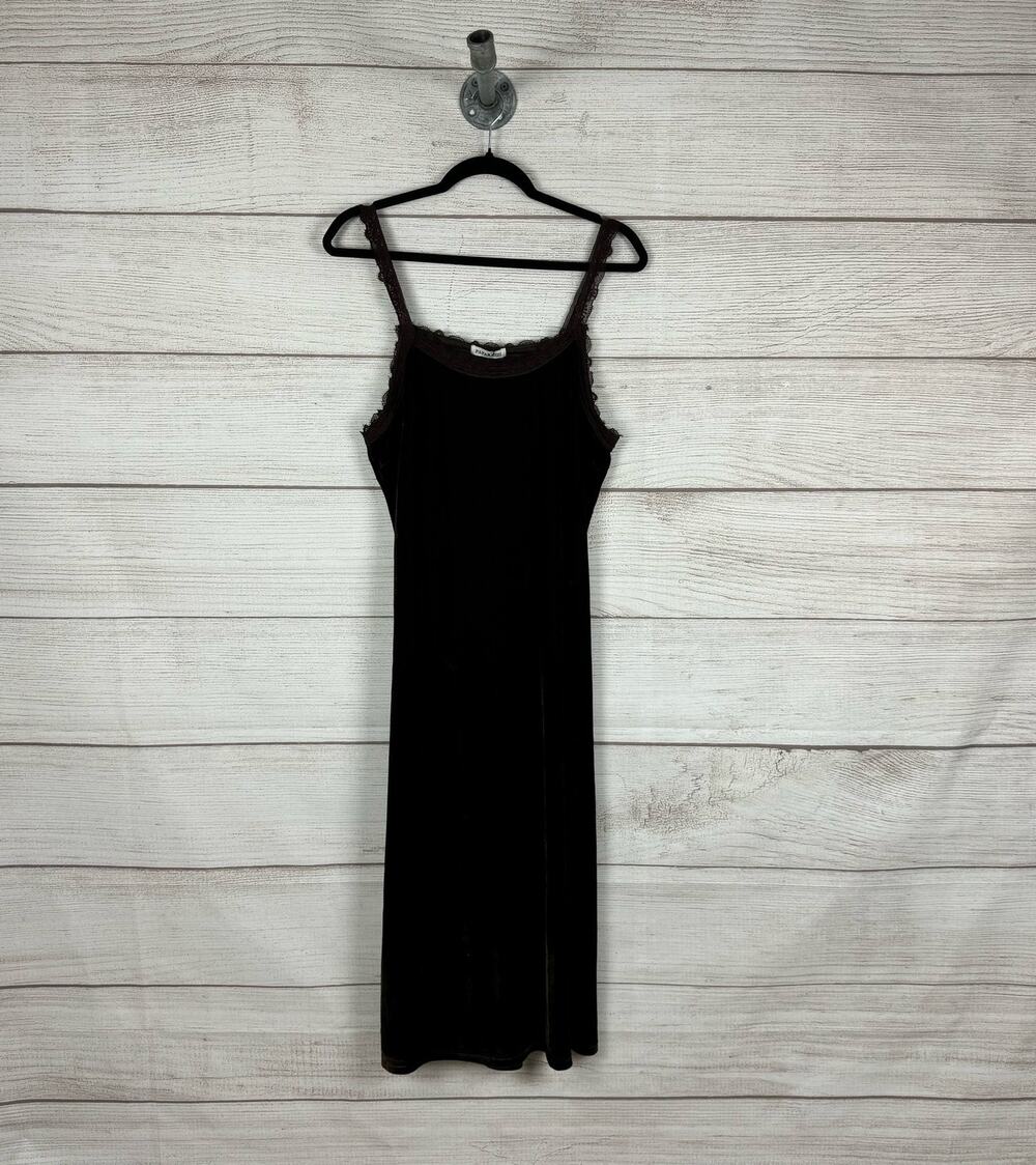 Paparazzi Women's Brown Velvet Sleeveless Fall Midi Dress Size XL